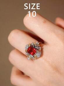 1 Peça Anel de Zircônia Quadrado Vintage de Prata Esterlina S925, Design Elegante Versátil Adequado para Uso Diário, Festivais, Festas, Presente de Joias para Mulheres - Anel feminino estilo palácio - Visão 12