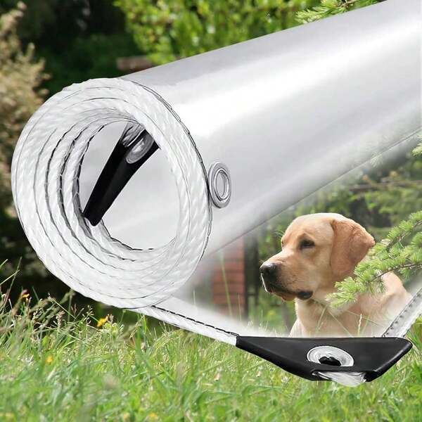 Heavy Duty Clear Tarp With Grommets, Tear Resistant PVC Vinyl Tarpaulin Enclosure For Plant Garden Patio Porch And Outdoor, Reinforced Edge