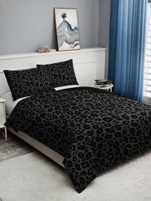 2/3pcs Dark Leopard Print Bedding Set (1 Duvet Cover + 1/2 Pillowcase, Pillow Insert Not Included), High-Definition Floral Print Luxurious Bedding For Home And Dorm, All Seasons - Multicolor - View 2