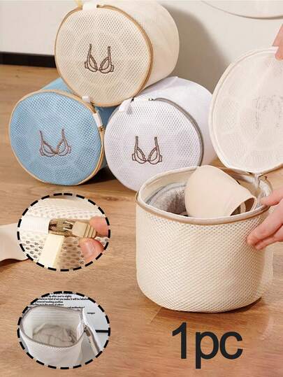 1pc High-Performance Mesh Bra Washing Bag With Zipper, Freestanding Lingerie Laundry Organizer,Large-Capacity Bra Washing Bag, Special Anti-Deformation Underwear Mesh Bag For Washing Machines, With Embroidered Underwear Pattern, Unique Design, Durable Polyester, Suitable For Underwear Or Easily Deformed Clothes, A Must-Have Item For Home, A Practical Gift For Lovers, Friends, Family, And Back-To-School Season Gifts