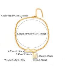 1件新款时尚无限符号金色不锈钢链脚链，女士