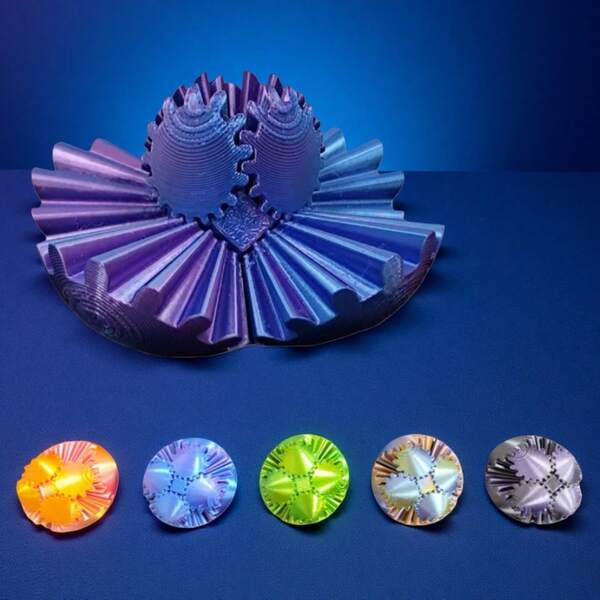 3D Printed Gear Ball Fidget Cube Toy, Sensory Toy To Relieve Stress And Anxiety, Desktop Finger Spinner Toy, Adult Gift Stuffer