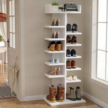 OYAJIA Vertikales Schuhregal, Schuhregale, Schuhturm für Kleine Räume, Freistehend, Verstellbar, Platzsparend, 13-stöckige Schuhschrank, 114 x 45 x 20 cm DIY-Lagerregal, Weiß