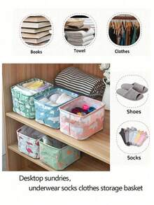 5/1 Desktop Fabric Storage Basket, Desktop Organizer Basket, Storage Box, Multi-Functional Foldable Storage Box, Shelf, Storage Box, Storage Basket, Wardrobe Miscellaneous Storage Basket, Underwear And Socks Storage, Foldable Storage Basket, Cosmetics Storage Box, Holiday Gift, Valentine's Day Gift, Birthday Gift, Suitable For Teachers, Classmates And Family - Multicolor - View 8
