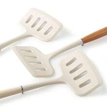 1 件宽口硅胶铲，不粘木柄，牛排、肉类、鸡蛋、煎饼、烘焙烹饪工具 - 綠色 - 查看 6