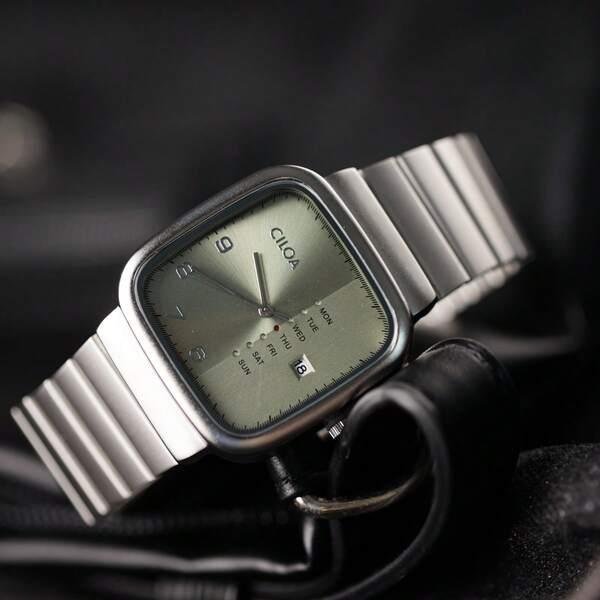 1pc CILOA Square High-End Wormhole Concept Premium Brand Genuine Men's Waterproof Quartz Sports Watch, Casual Daily Wear