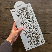 Flower Cake Border Mold, Hollow Stencil,  PET Material, Reusable Cookie Cutter - White - View 4