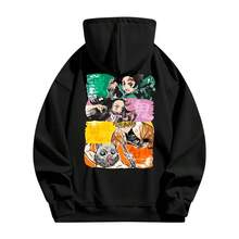 Women's Graphic Hoodie, Unisex Demon Slayers Tanjirou Kamado Anime Sweatshirt, Women's Kimetsu Printed Sweatshirt, Harajuku Streetwear, Kimetsu No Yaiba Christmas/New Year Costumes For Men, Matching Outfits For Couples, Men's Winter Clothing, Christmas/New Year Costumes For Couples, Christmas/New Year Costumes For Men - 黑色 - 查看 7