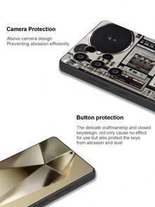 1 件创意收音机仿图案个性化热销磨砂纹理手机壳，握感舒适，兼容三星 Galaxy S20FE/S21FE/S23/A52/A54/A53/A14/A25/A34/A32/A05S/A15、Pixel 6/7/8/9a Pro、Redmi Note 13/13 Pro 和其他 Android 型号（适合作为新年、圣诞礼物送给朋友、女朋友、男朋友、家人） - 黑色 - 查看 5