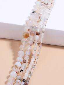 1 Strand White Jade Round Smooth Beads, White Quartz Healing Gemstone Beads For DIY Jewelry Making Bracelet Necklace 4mm 6mm 8mm 10mm