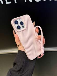 1pc Minimalist High-End Water Wave Pattern Phone Case + Lanyard Compatible With IPhone11, 11Pro, 11ProMax, 12, 12Pro, 12ProMax, 13, 13Pro, 13ProMax, 14, 14Pro, 14Plus, 14ProMax, 15, 15Pro, 15Plus, 16, 16Pro, 16ProMax, 16Plus/17/17Pro/17ProMax