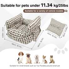 HAZOOWILL Asiento de coche para transportar mascotas, cama de viaje portátil y cálida para perros y gatos de menos de 11 kg con arnés de ajustable, asa y correa para el hombro, se adapta a los asientos delanteros/traseros del coche y al interior, regalo de Navidad para invierno/otoño