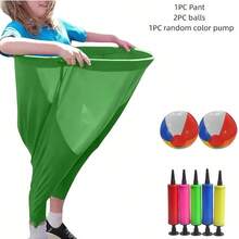 Granny Pants Outdoor Game Set, Fun Party Game Pants Set, Includes Bouncy Balls, Suitable For Family Gatherings, Outdoor Activities, Adult Games, Team Building, Etc., Suitable For Family Events And Team Building. - Multicolor - View 8