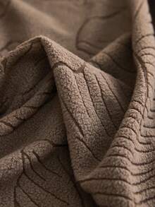 1pc Jacquard Leaf Pattern Ruffled Elastic Sofa Cover, Dust-Proof And Dirt-Resistant, Stretch-To-Fit Full Coverage Sofa Protector, Home Decor, Machine Washable, Pillow Cover Not Included - Coffee Brown - View 11