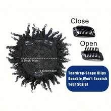 3英寸脏辫短款盆栽脏辫1个假发块男士短款美式黑色烫发顶部非洲辫子嘻哈街头炸弹发型 - 彩色 - 查看 7