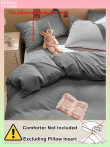 Parure de lit 3 pièces gris anthracite effet cristal - 1 housse de couette et 2 taies d'oreiller, douce et confortable, disponible en plusieurs coloris, idéale pour une chambre d'étudiant ou une chambre à coucher, pour une décoration intérieure simple et à la mode, lavable en machine, sans garnissage, housse de couette moelleuse et douce, tailles 1 place, 2 places, King et Queen