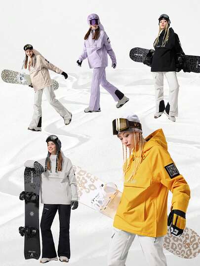 VECTOR MOTION Rebel Thermal Lined Hooded Ski Jacket, , Windproof, Waterproof, Abrasion-Resistant, Breathable, Stretchy, Half-Zip Hoodie, For Single/Double Board