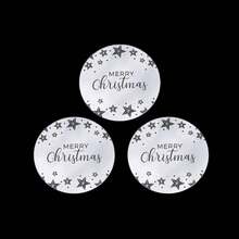 3 Pieces Merry Christmas Acrylic Cupcake Toppers Acrylic Mirror Disc Xmas Cupcake Decorations For Christmas New Year Party Supplies (Gold & Silver)