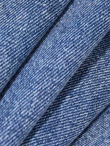 1pc Young Boy Retro Distressed Straight Leg Cat Whisker & Snowflake Washed Denim Jeans, Casual Style, Autumn/Winter New Arrival