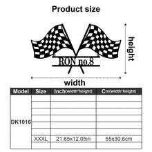 1pc Customized Racing Flag Metal Wall Decor - Personalized Name Racing Flag Metal Plaque - Customized Start And Finish Line Signs, Racing Driver Name Metal Signs, Checkered Flag Racing Club Logo, Race Decoration, Racing Sports Wall Decor - Multicolor - View 59