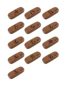 1个A-Z字母金属眼镜盒，轻巧时尚的棕色木纹眼镜盒，男女通用硬壳眼镜盒，适用于大多数眼镜，独特的生日/圣诞礼物 - 彩色 - 查看 2