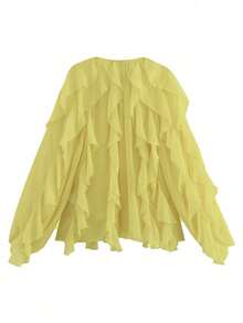 1 Stück Damen bequeme, lässige einfarbige Jacke