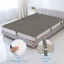 3-In-1 Bed Bridge Twin To King Bed Converter With Fitted Sheet And Mattress Gap Filler For King Size Bed Includes Sheet Strap Set Dimensions 78 X 75 Patent-Pending Design For Seamless Sleep Experience In Bedroom Living Room Or Guest Room - Grey - View 3