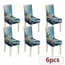 1 Piece/4/6/8/36 Modern And Minimalist Christmas Chair Cover, Dustproof, Removable, Washable, Stain Resistant, Waterproof, Stretchable, With Christmas Gingerbread Man, Lighting, And Snowflake Patterns. The Seasonal Table And Chair Set Measuring 17.7 X 23.6 Inches Can Be Used For Decoration, Banquet Decoration, Home Decoration, Christmas Decoration, And Party Supplies