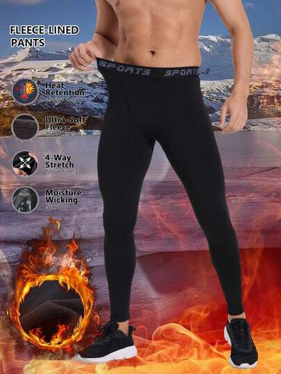 Men's Thermal Underwear Thermal Lined Long Johns, Suitable For Cold Weather, Outdoor, Gym, Winter Warm Base Layer Pants