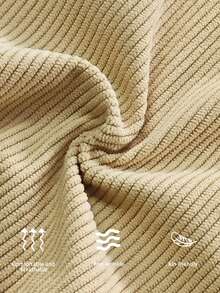 Men's Everyday Corduroy Joggers - Couples Matching Design, Elastic Drawstring Waist Pockets Straight-Leg Pants - 卡其色 - 查看 3