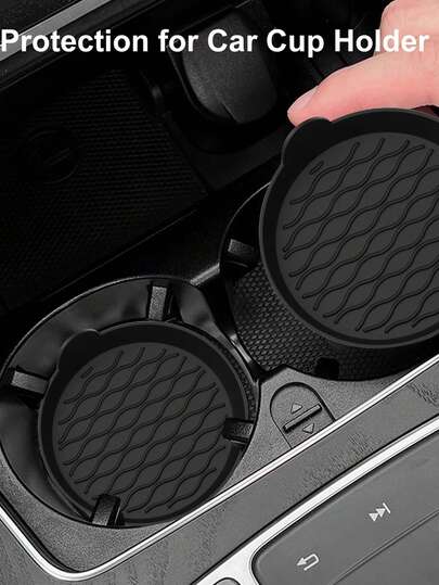 Tapete de silicone para porta-copos de carro (1 unidade), redondo, antiderrapante, criativo, para armazenamento interno do carro.