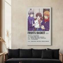 Framed Fruits Basket 2019 Anime Poster Wall Art -  Wood Frame Canvas Print, Art Deco Style With Vibrant Colors, Hook & Stand Installation For Bedroom, Dorm Decor - Perfect Gift For Anime Fans, Dorm Room Decoration, Playful Design, Quality Craftsmanship, 2D Flat , Room Decor. - Random Print(隨機印花) - 查看 5