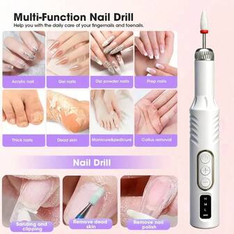 专业电动指甲钻套装、指甲锉钻机、修甲修脚套装、家用和沙龙指甲锉套装、指甲抛光机和指甲修脚抛光工具