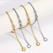 1pc/Set Zinc Alloy Gold Silver Can Choose Soft Snake Bone Chain Retro Jewelry Bracelet Summer Women's Senior Sense Simple Love Women's Bracelet - 銀色的 - 查看 4
