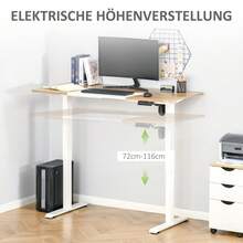 Vinsetto Computer Desk, Electric Desk, Standing Desk, Height Adjustable, Motorized Desk Frame, Metal, Natural+White On Site - 1 - 查看 8