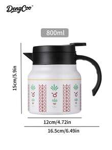 Dengcoo 1/3pcs 800ml Thermal Coffee Carafe And 80ml Coffee Cup, Saudi Style Coffee Pot And Coffee Mug, Stainless Steel Double Walled Vacuum Insulated Teapot With Detachable Strainer, Leak-Proof Vacuum Insulated Carafe For Coffee Tea Hot Or Cold Drinks, Home/Office/Travel - Pot - View 13