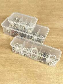 1pc Transparent Anti-Oxidation Bracelet/Bangle/Necklace Jewelry Box, Bead Organizer - White - View 4