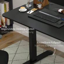 Vinsetto Electric Sit-Stand Desk With Anti-Collision And Overheating Protection, Storage Options, 140x70x72-116cm, Support Plate, Black - 1 - 查看 10