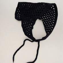 New Hand - Crocheted Triangular Scarf Pants Curtain For Women - Multi-Functional Headwrap & Headband Accessory - 復古紅 - 查看 8