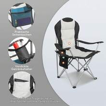 Homecall Campingstuhl Faltbar 150kg Belastbar Campingstuhl Hochlehner 108cm mit Lendenwirbelstütze, Gepolstert Klappstuhl Camping Stuhl Angelstuhl Faltbar für Garten Picknick