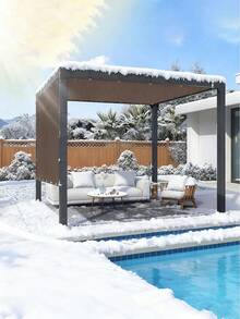 重型防雪网，高强度抗撕裂雪罩，带金属孔眼 - 耐用防冰雹、耐寒、高承重、易于安装，保护露台、车库入口、花园植物和宠物屋，有效防止积雪（非封闭式结构）