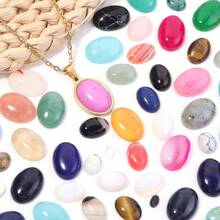 5-10pcs/Pack Oval Natural Stone Gemstone Cabochons Random Mixed Agate, Jade, Elegant Vintage DIY Jewelry Craft Supplies, Suitable For Necklace, Ring, Bracelet, Jewelry Making, Embellishment