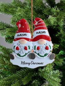 1 pieza Adorno de elfo de Navidad personalizable con apellido, diseño de pareja adorable, recuerdo festivo único, ideal para decoración del árbol de Navidad, regalo para el hogar, creando un ambiente festivo, coleccionable, adorable, de alta calidad - Multicolor - Ver 17