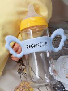 Custom Silicone Bottle Cover, Personalized Wing Design, Customized Text Handle, Customizable Feeding Bottle Accessory, New Mom Birthday Gift, Boy,Girl - Style C - View 7