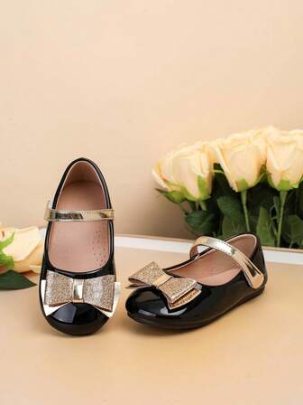 1 Pair Fashion New Baby Flat Shoes, Spring/Summer Children Flat Shoes, Girls Bowknot Shoes, Toddler Flats