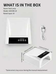 LIMEGIRL مصباح أظافر LED/UV احترافي 2 في 1، مع مساند اليد، مساحة كبيرة للتجفيف، شاشة LCD وتعمل باللمس، مجفف أظافر قابل للشحن مناسب لطلاء الأظافر الجيلي، للاستخدام في الصالون والمنزل، هدية عيد الميلاد ورأس السنة للنساء والفتيات، باللون الأبيض - أبيض - مشاهدة 6