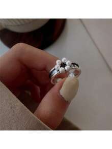 Rings For Women Couple Minimalist Handmade Simple Big Flower Ring Party Jewelry Gift Prevent Allergy