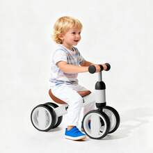 Toddler Balance Bike 10-24 Months | 4-Wheel No-Pedal Ride On Toy With 135°  Steering,Anti-Rollover, Lightweight 3.3lbs, Silent Wheels For Baby Boys Girls - Black - View 2