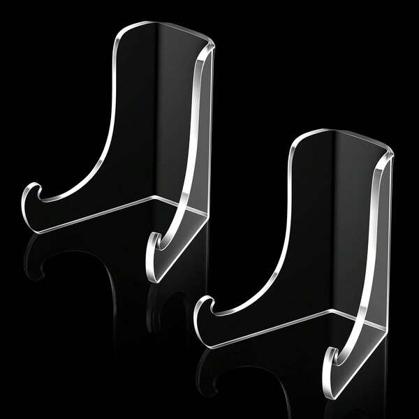 5,1 x 5 x 6 Zoll Acryl Ständer, klare Acryl Staffeleien Displayständer mit tiefen Ablagefächern für Kartenhalter, Fotos, Bücher, Bilder, Tischplattenhalter, Heimdekoration