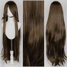 YEWELL 40-Inch Wig, Available In Gold, Red, Pink, Black, White, Gray, Ginger, Extra Long Straight With Bangs, Suitable For Women, Made Of Heat-Resistant Synthetic Fiber, Ombre Wig, Cosplay Wig, Colorful Wig For Party, Halloween, Christmas, Alipearl Wig, Affordable Wig